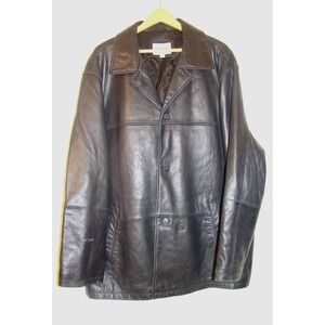 LINEA UOMO MENS BLACK LEATHER JACKET SIZE 2XL   A132